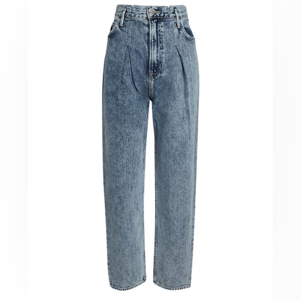 GRLFRND Teagan Pleated Straight Leg Jeans Size 26